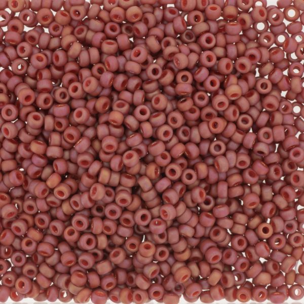 MIYUKI #11 Seed Bead - 11-4695 Frost Opaque Glazed Rainbow Cardinal - 10 gms