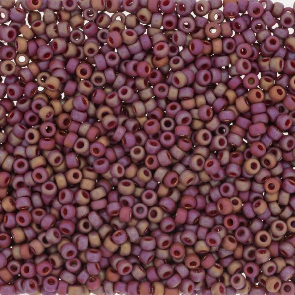 MIYUKI #11 Seed Bead - 11-4696 Frost Opaque Glazed Rainbow Dark Red - 10 gms