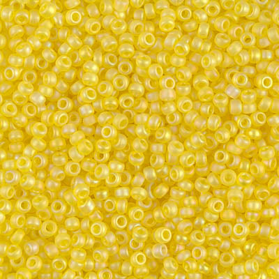 MIYUKI #11 Seed Bead - 11-136FR Matte Transparent Yellow AB - 10 gms