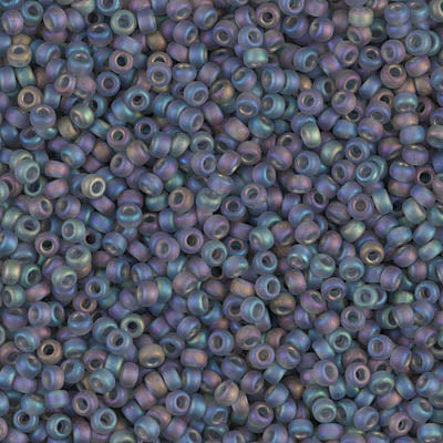 MIYUKI #11 Seed Bead - 11-152FR Matte Transparent Grey AB - 10 gms