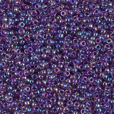 MIYUKI #11 Seed Bead - 11-356 - Fuschia Lined Amethyst AB - 10 gms