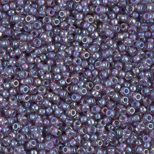 MIYUKI #11 Seed Bead - 11-360 - Aqua Lined Amethyst AB - 10 gms