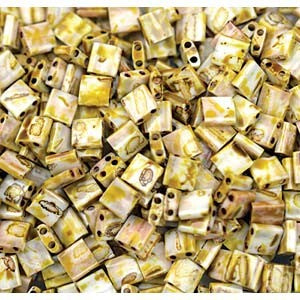 MIYUKI Full Tila Bead - TL4512 Canary Yellow Matte Picasso - 10 gms