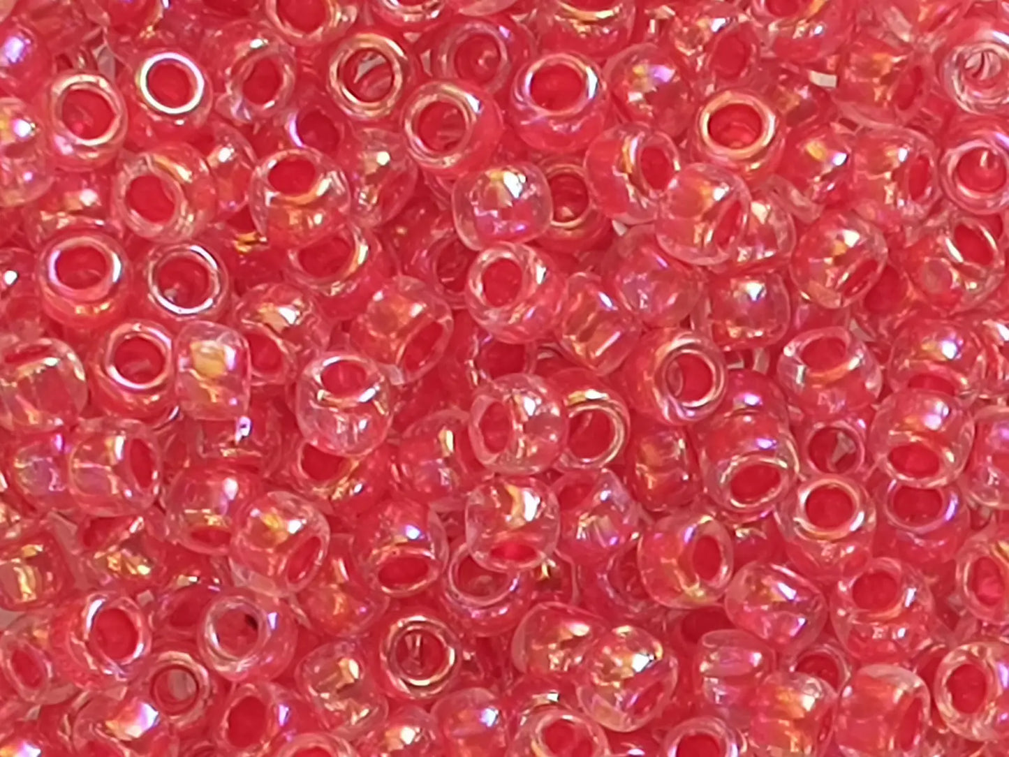 TOHO #8 Seeds - 1845 - Inside Colour Rainbow Crystal Rose Lined - 10 gms