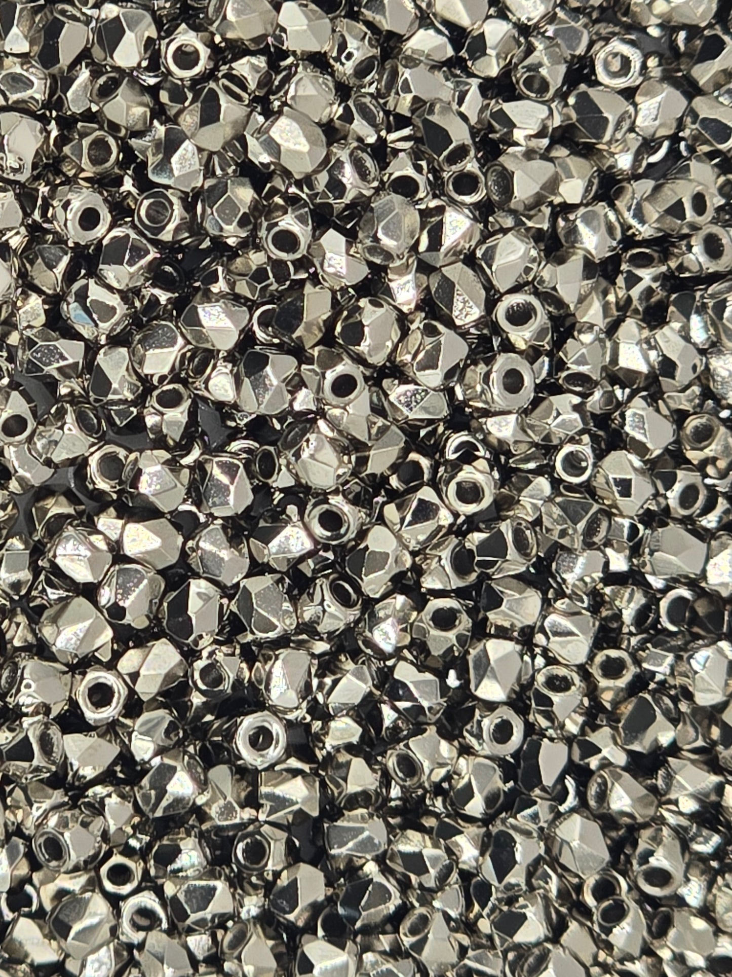 True 2 - 2mm Fire Polished Faceted Rounds - Nickle Plate - 100 pcs