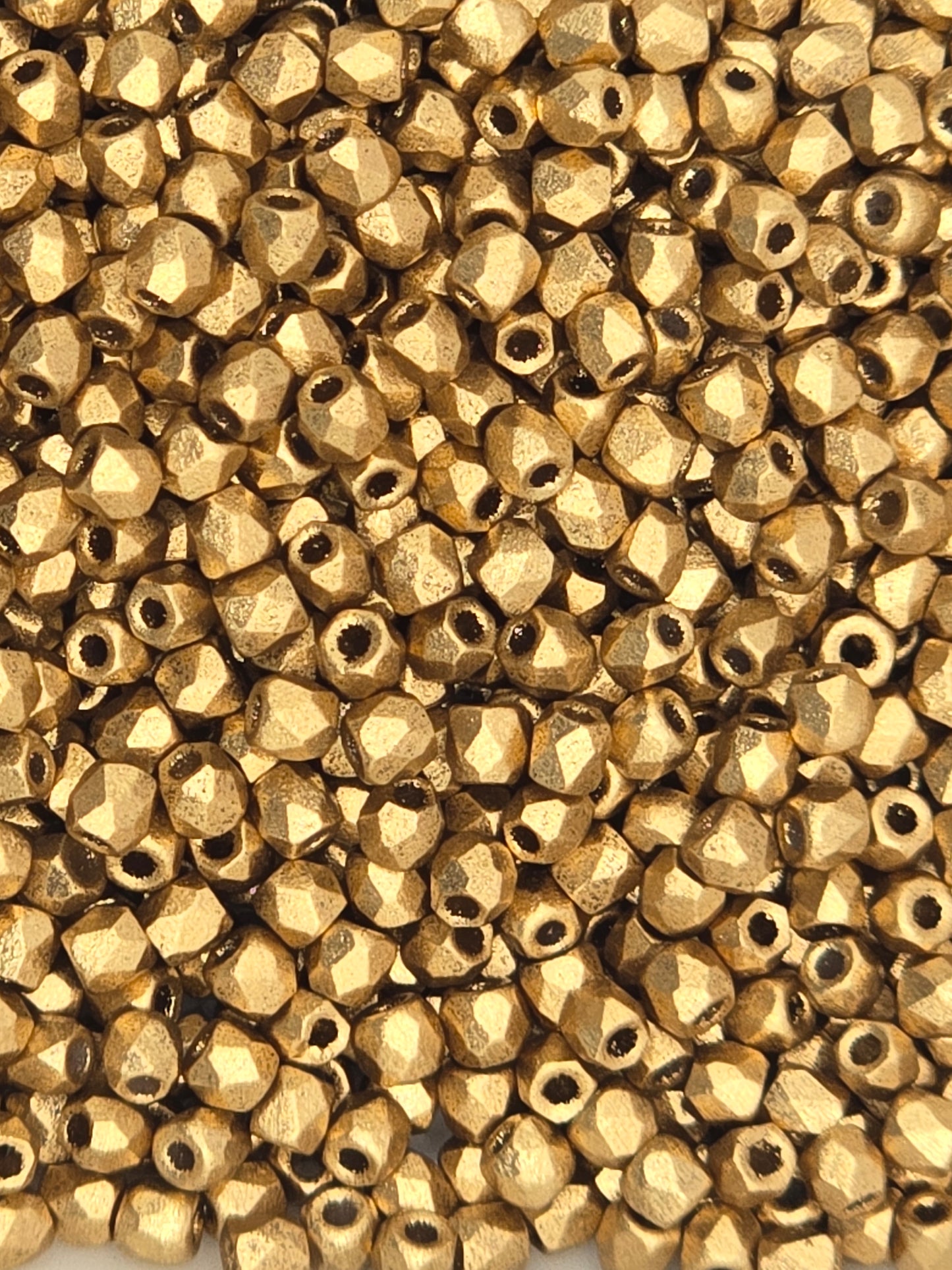 True 2 - 2mm Fire Polished Faceted Rounds - Pale Bronze Gold - 100 pcs