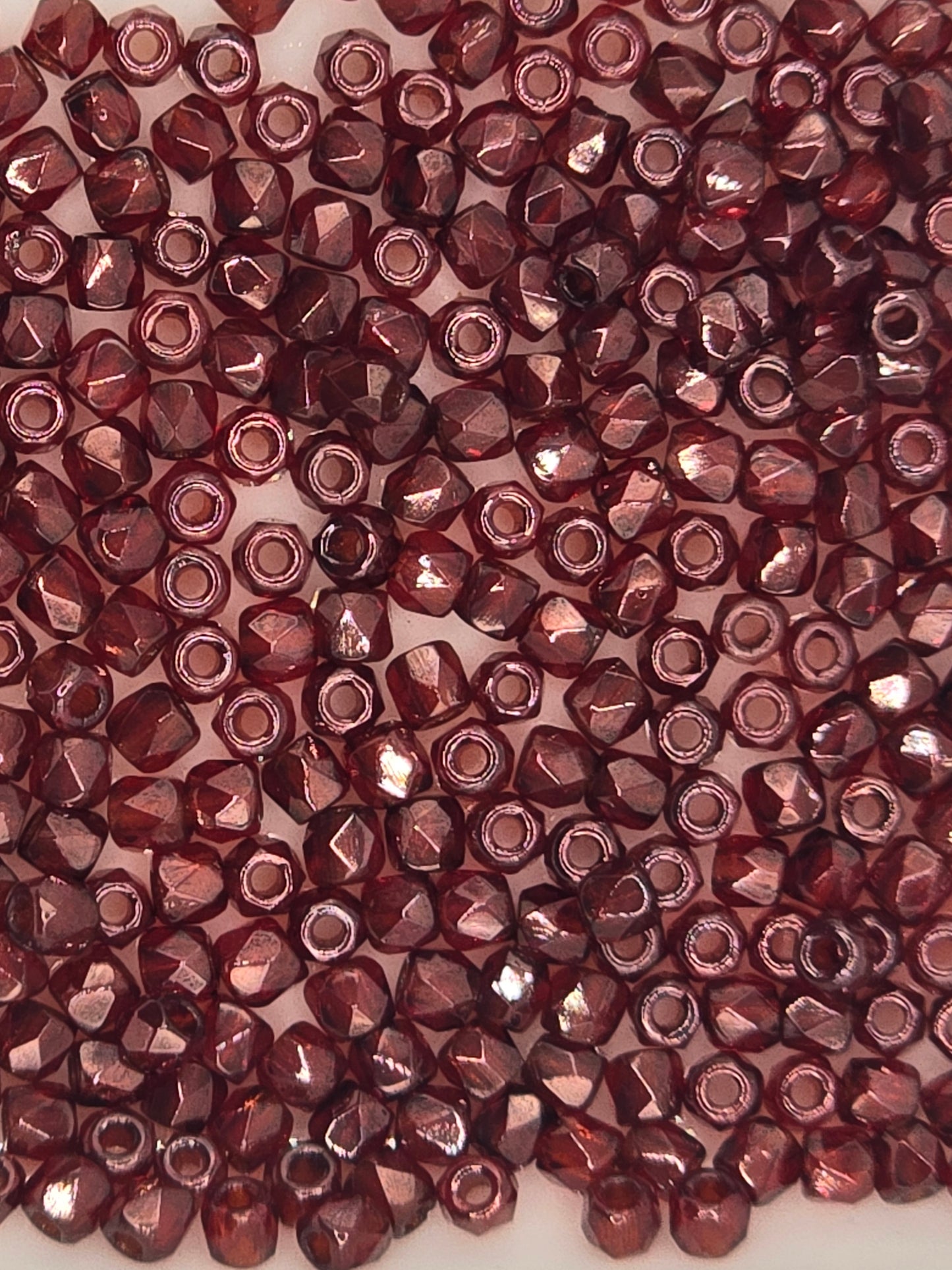 True 2 - 2mm Fire Polished Faceted Rounds - Red Wine - 100 pcs