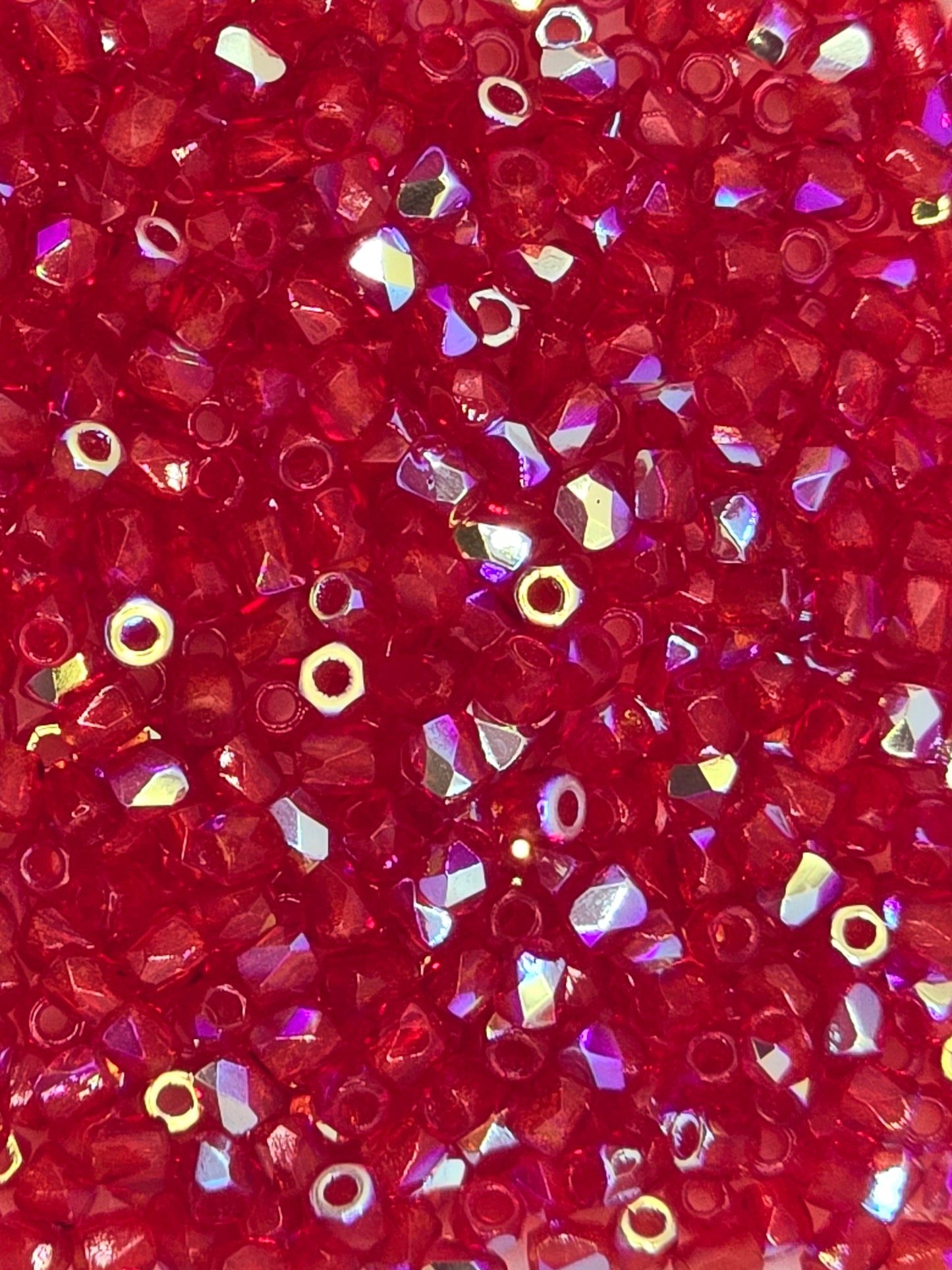 True 2 - 2mm Fire Polished Faceted Rounds - Siam AB - 100 pcs