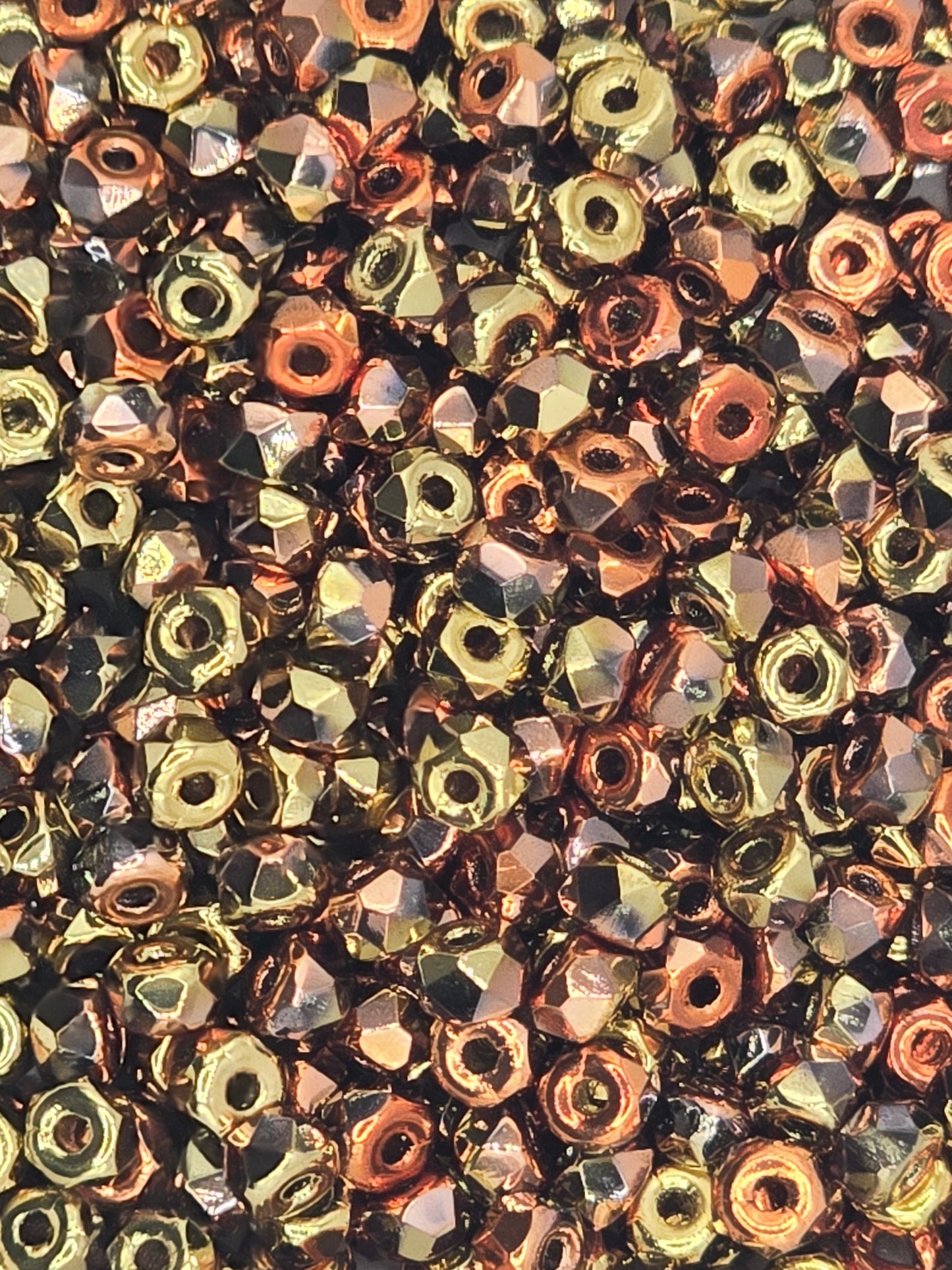 True 2 - 2x3mm Fire Polished Faceted Micro Spacers - California Gold - 100 pcs