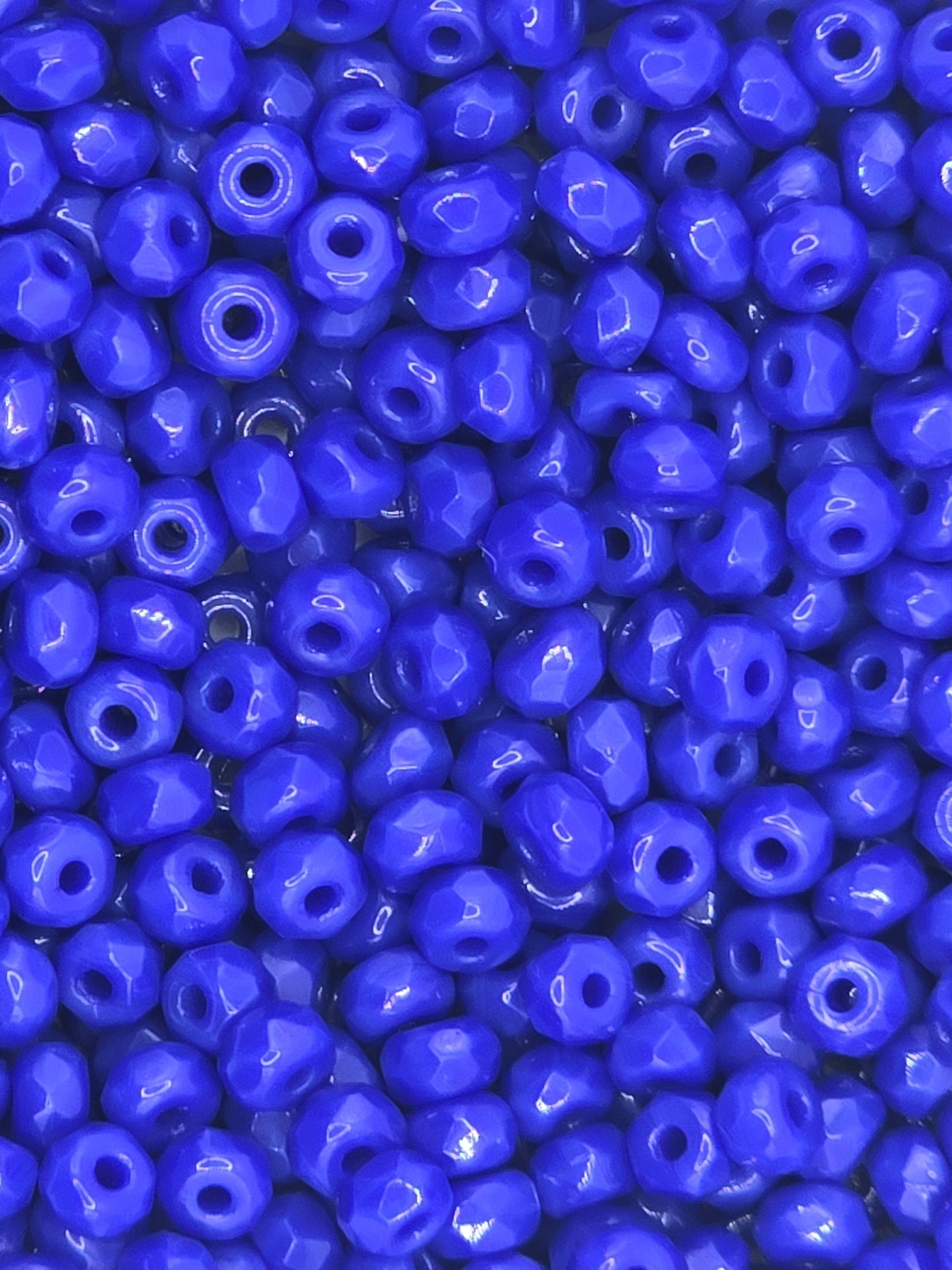 True 2 - 2x3mm Fire Polished Faceted Micro Spacers - Cobalt Blue - 100 pcs