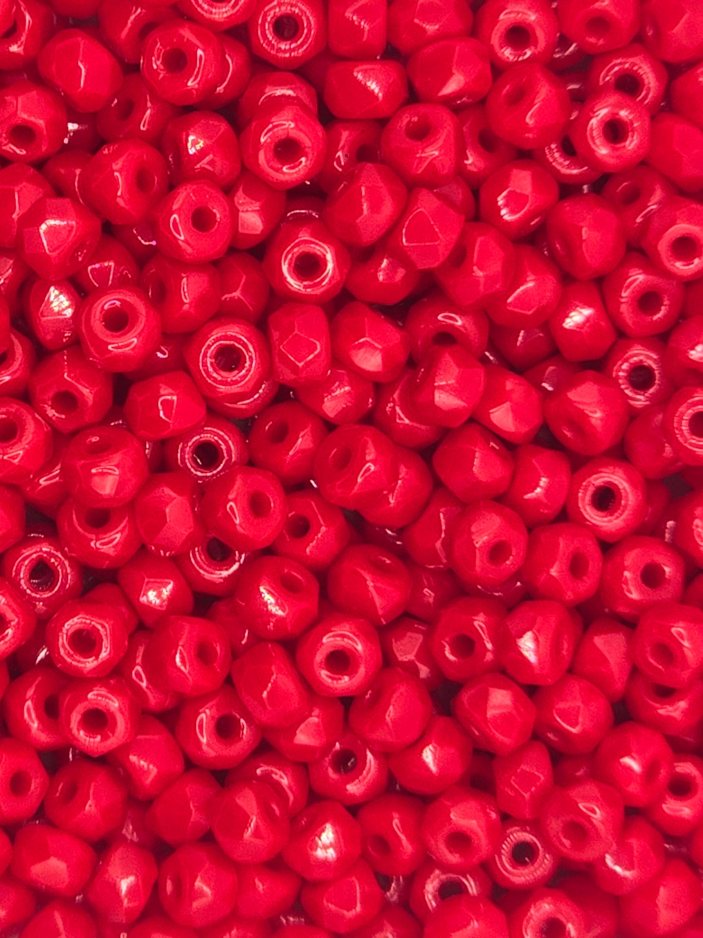 True 2 - 2x3mm Fire Polished Faceted Micro Spacers - Red - 100 pcs
