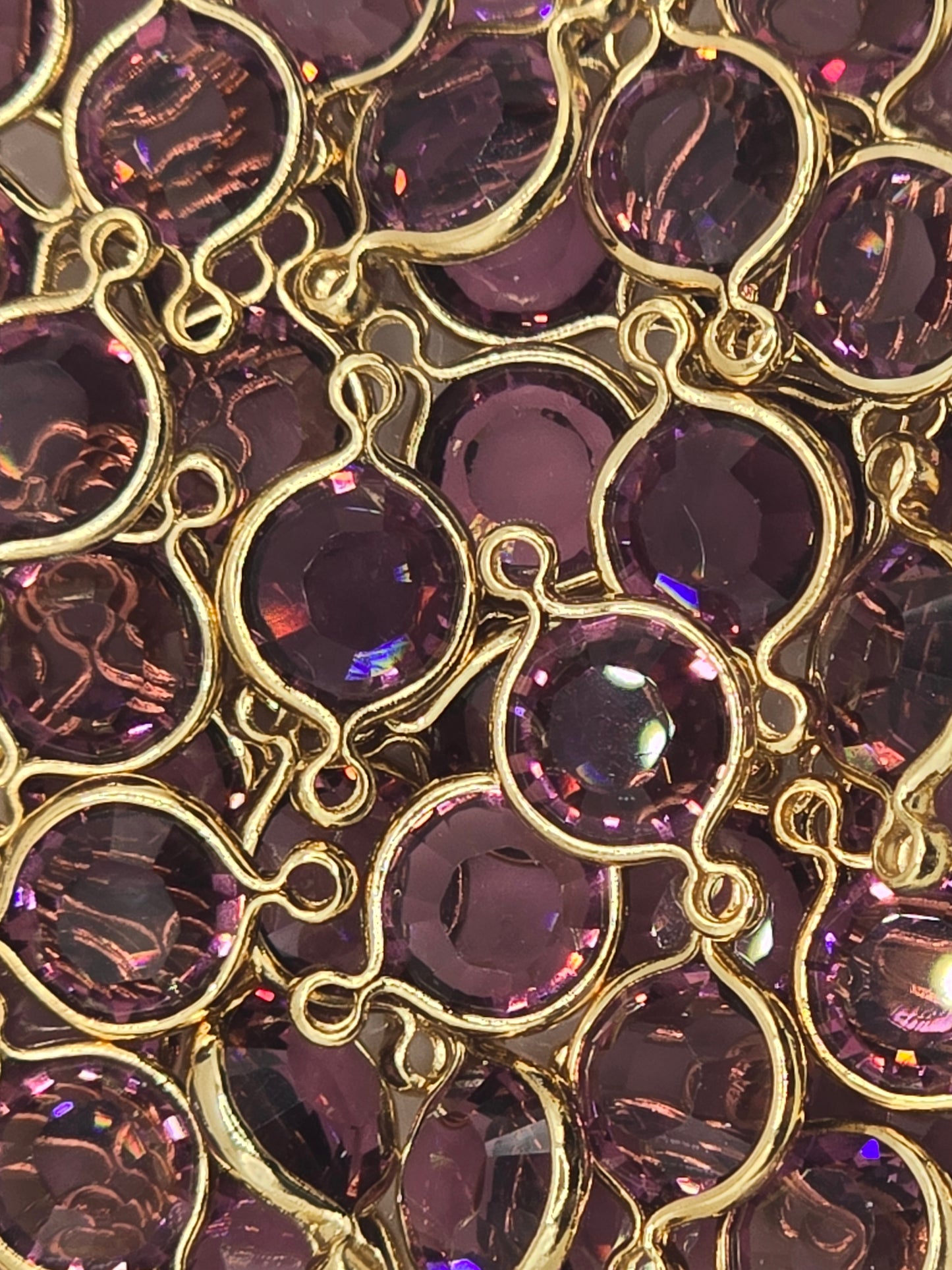 Swarovski - Channels / Links - Amethyst / Gold - 5 pcs