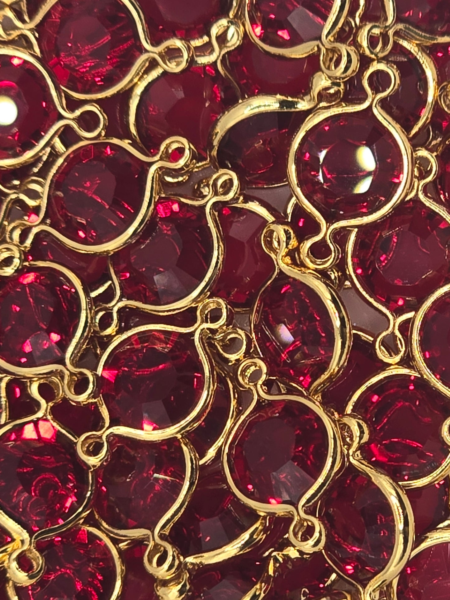 Swarovski - Channels / Links - Siam / Gold - 5 pcs