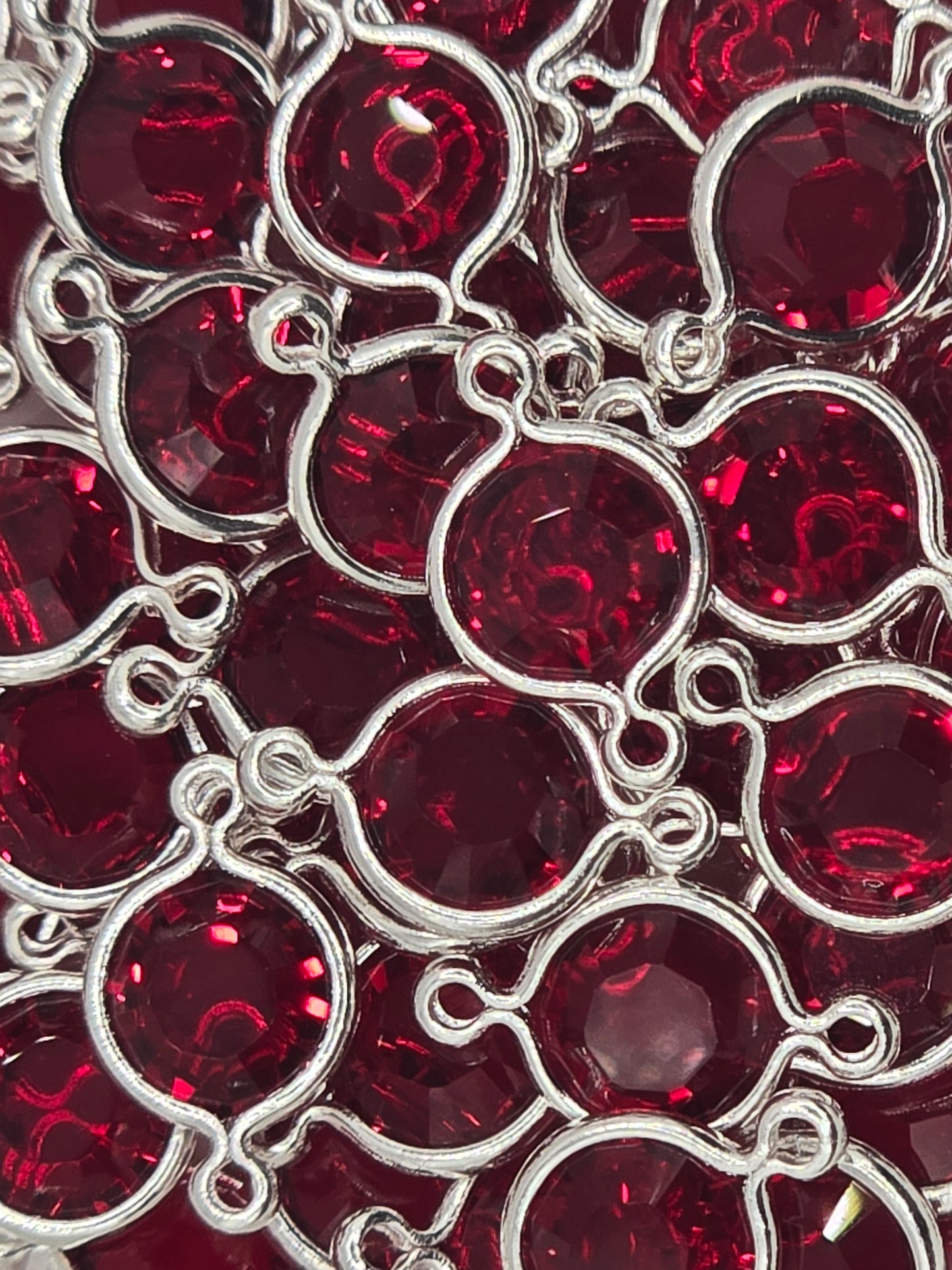 Swarovski - Channels / Links - Siam / Rhodium - 5 pcs