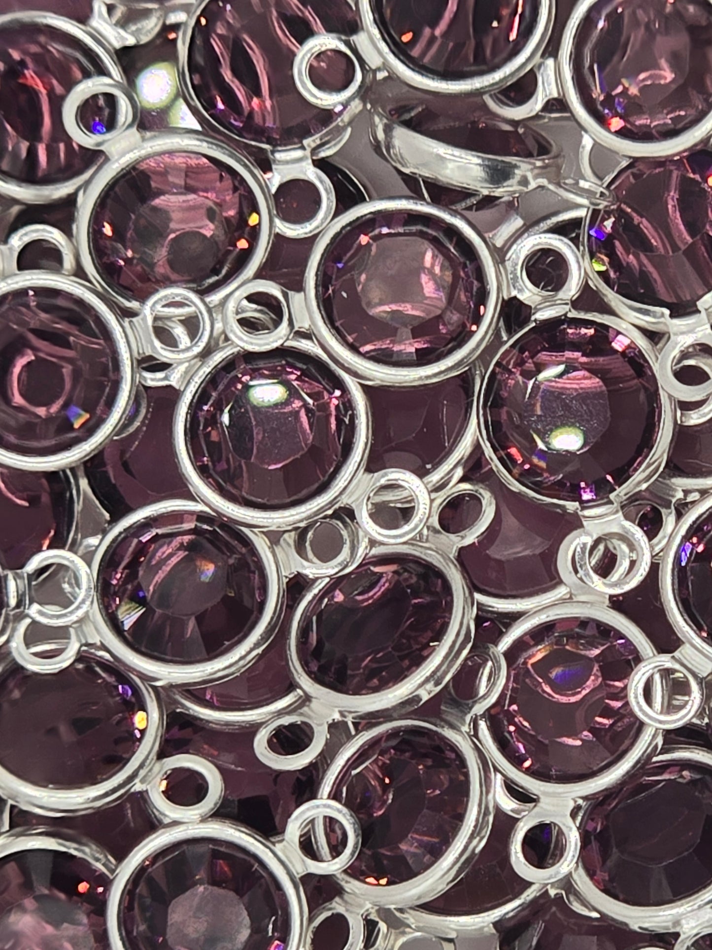 Swarovski - Channels / Links - Amethyst / Rhodium - 5 pcs