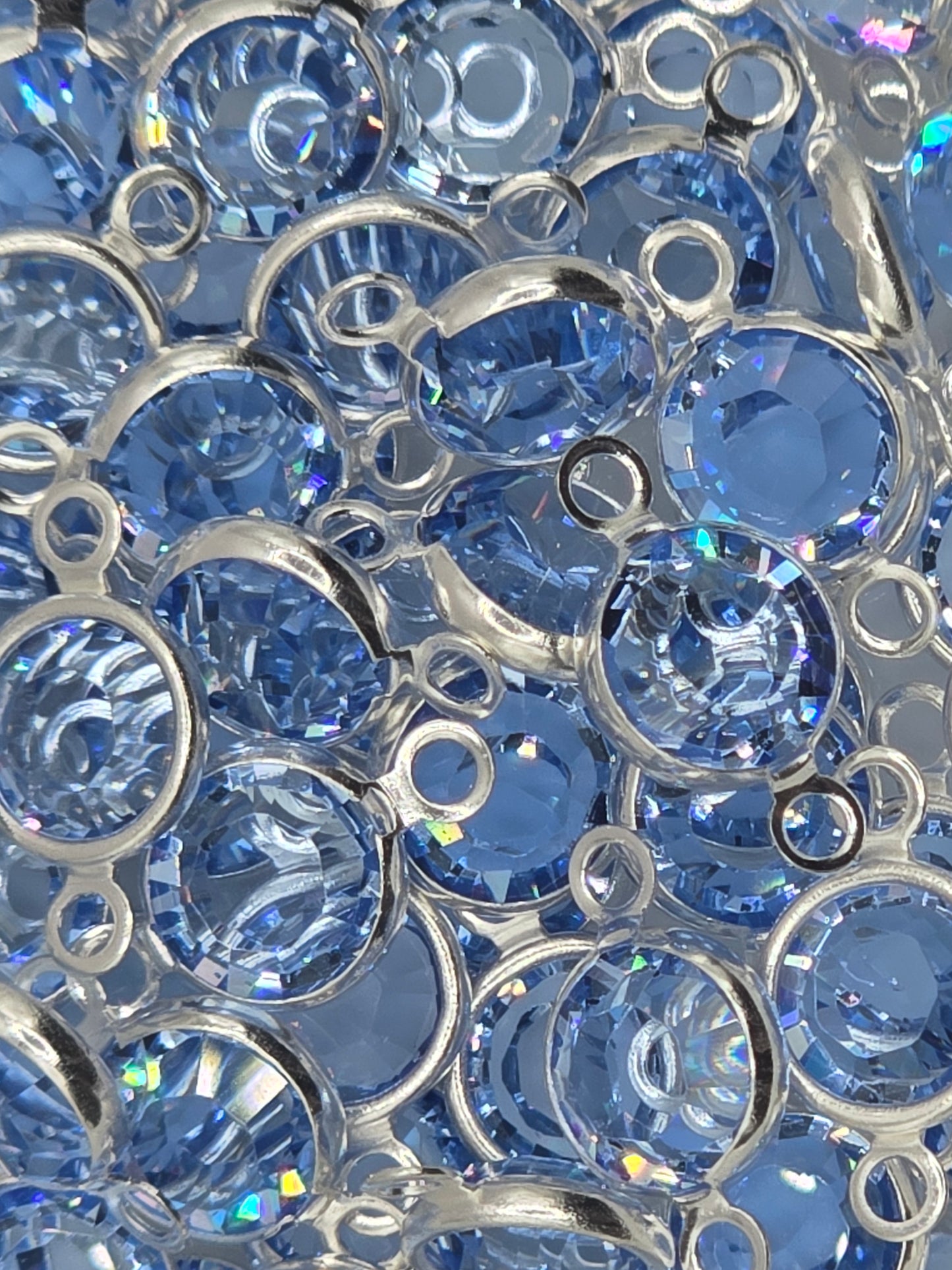 Swarovski - Channels / Links - Light Sapphire / Rhodium - 5 pcs
