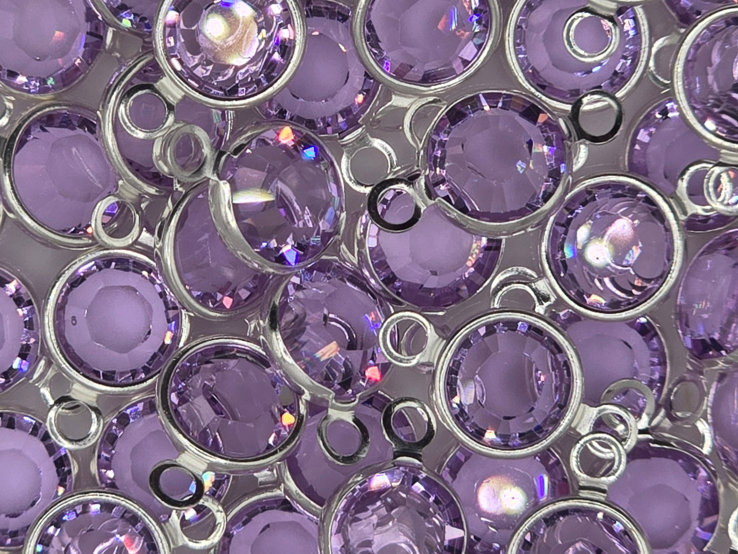 Swarovski - Channels / Links - Violet / Rhodium - 5 pcs