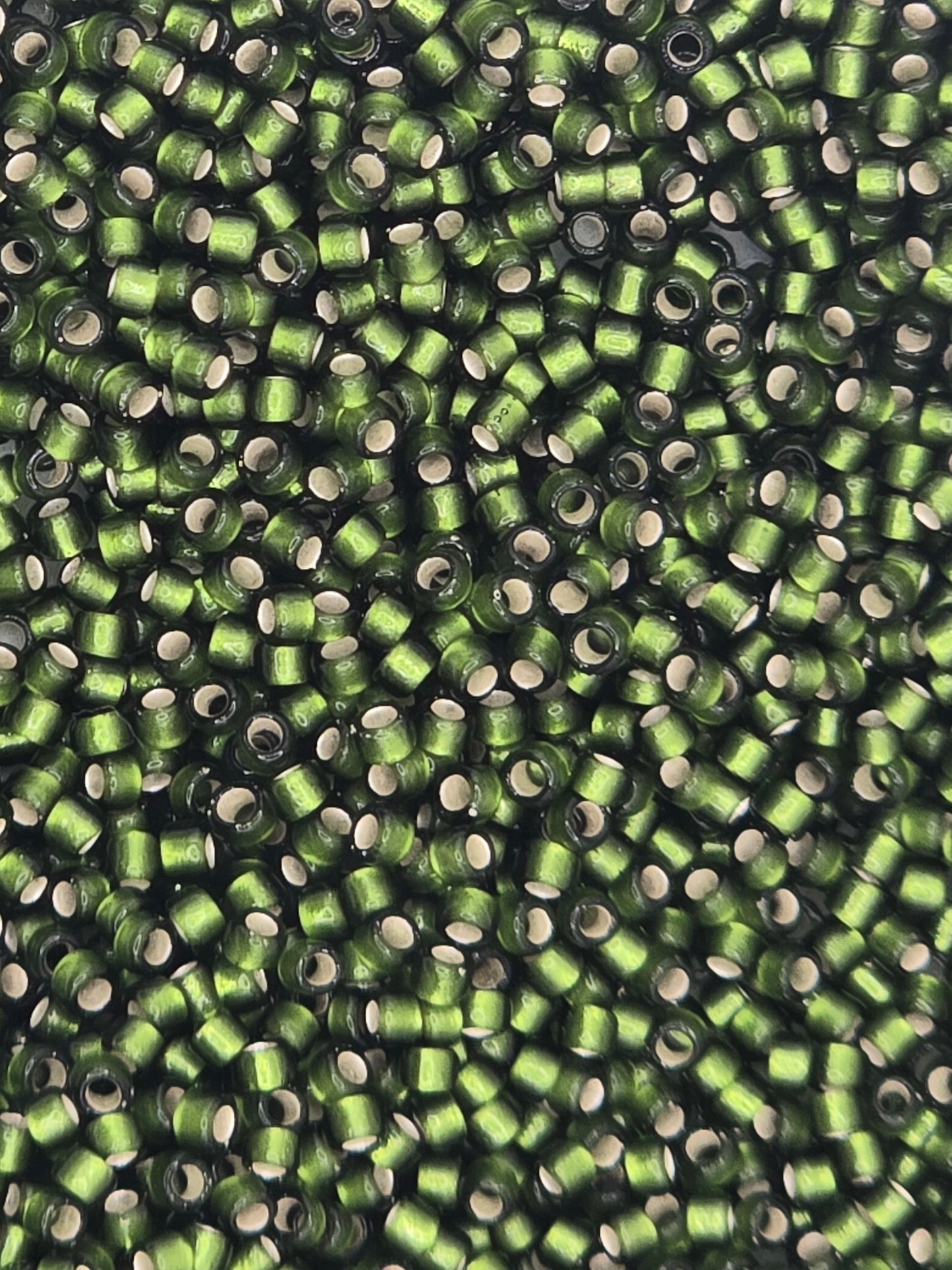 TOHO #15 Seeds - 37F - Silver Lined Frosted Olivine - 5 gms