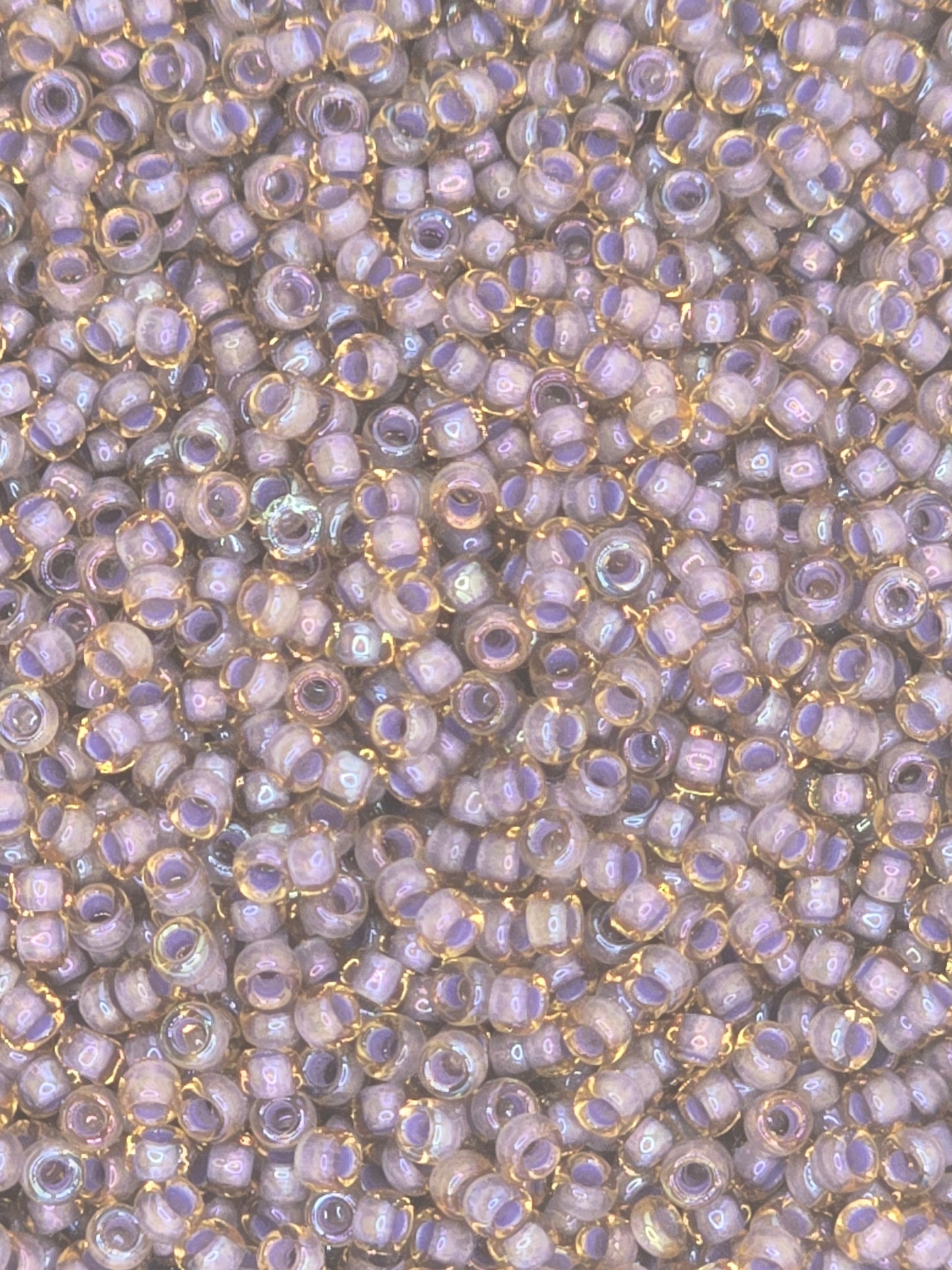 TOHO #15 Seeds - 926 - Inside Colour Light Topaz/Opaque Lavender - 5 gms
