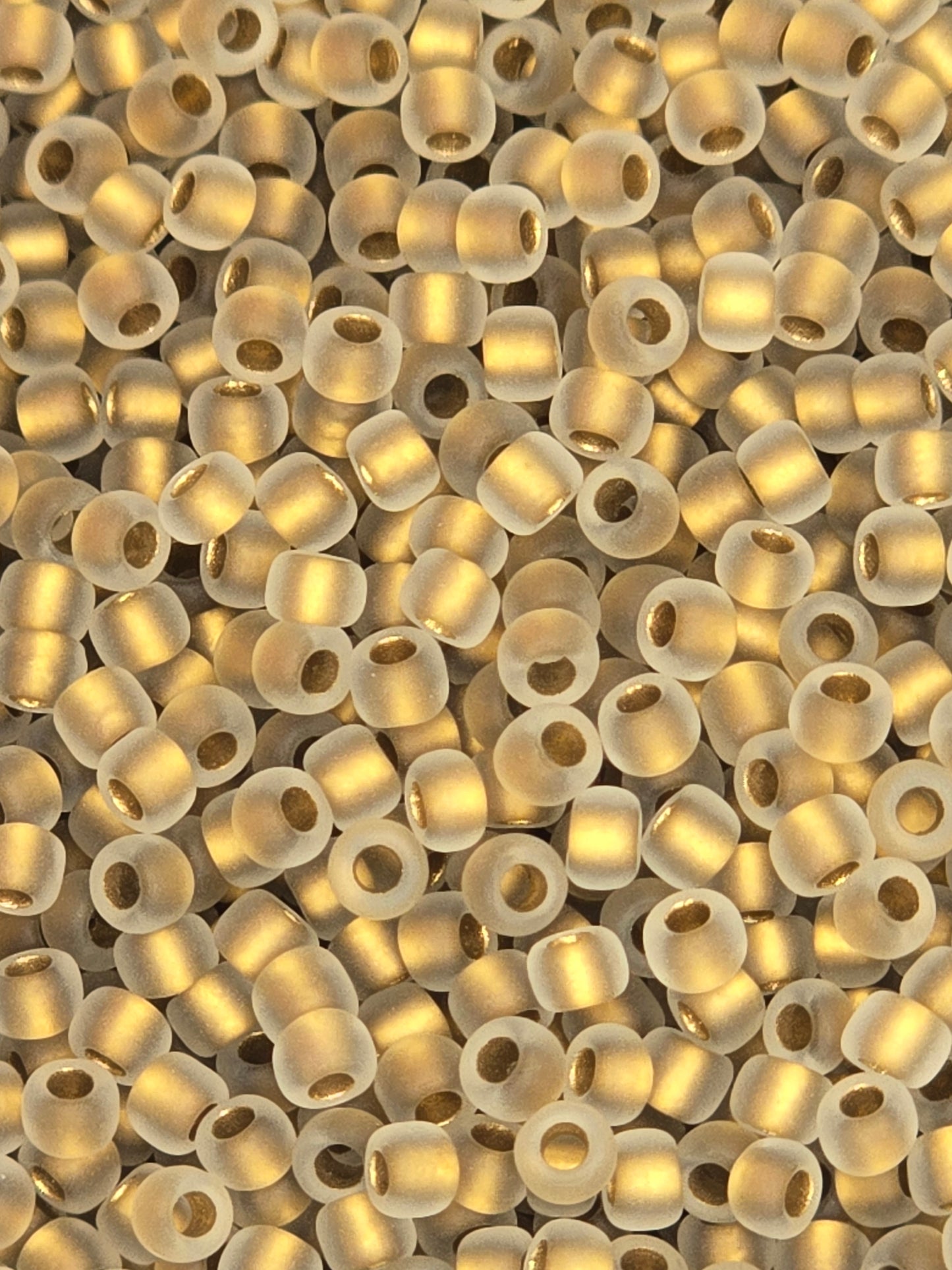 TOHO #11 Seeds - 989F - Gold Lined Frosted Crystal - 10 gms