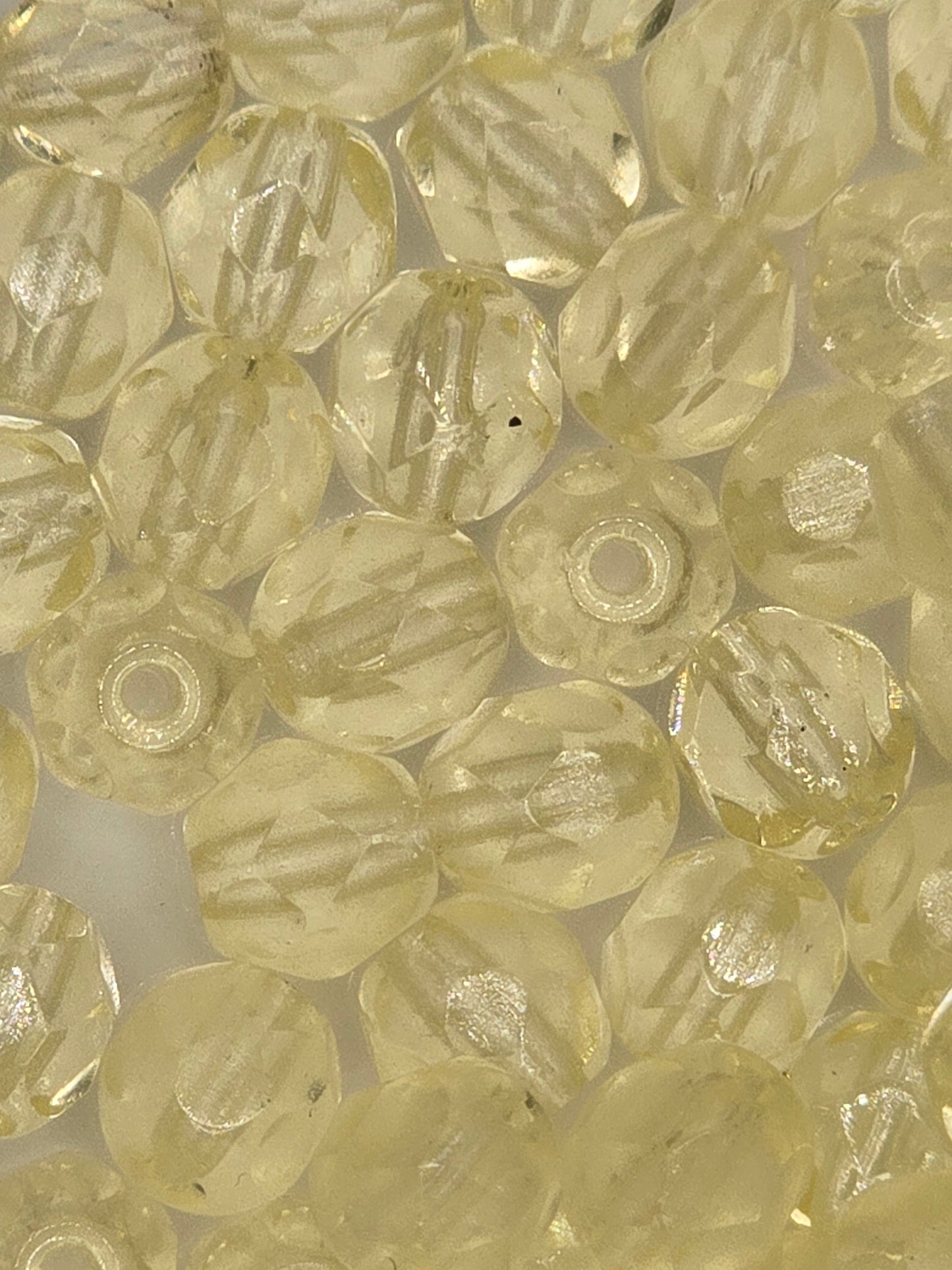 Czech 6mm Fire Polish Facet Rounds - Lemon - 25 pcs