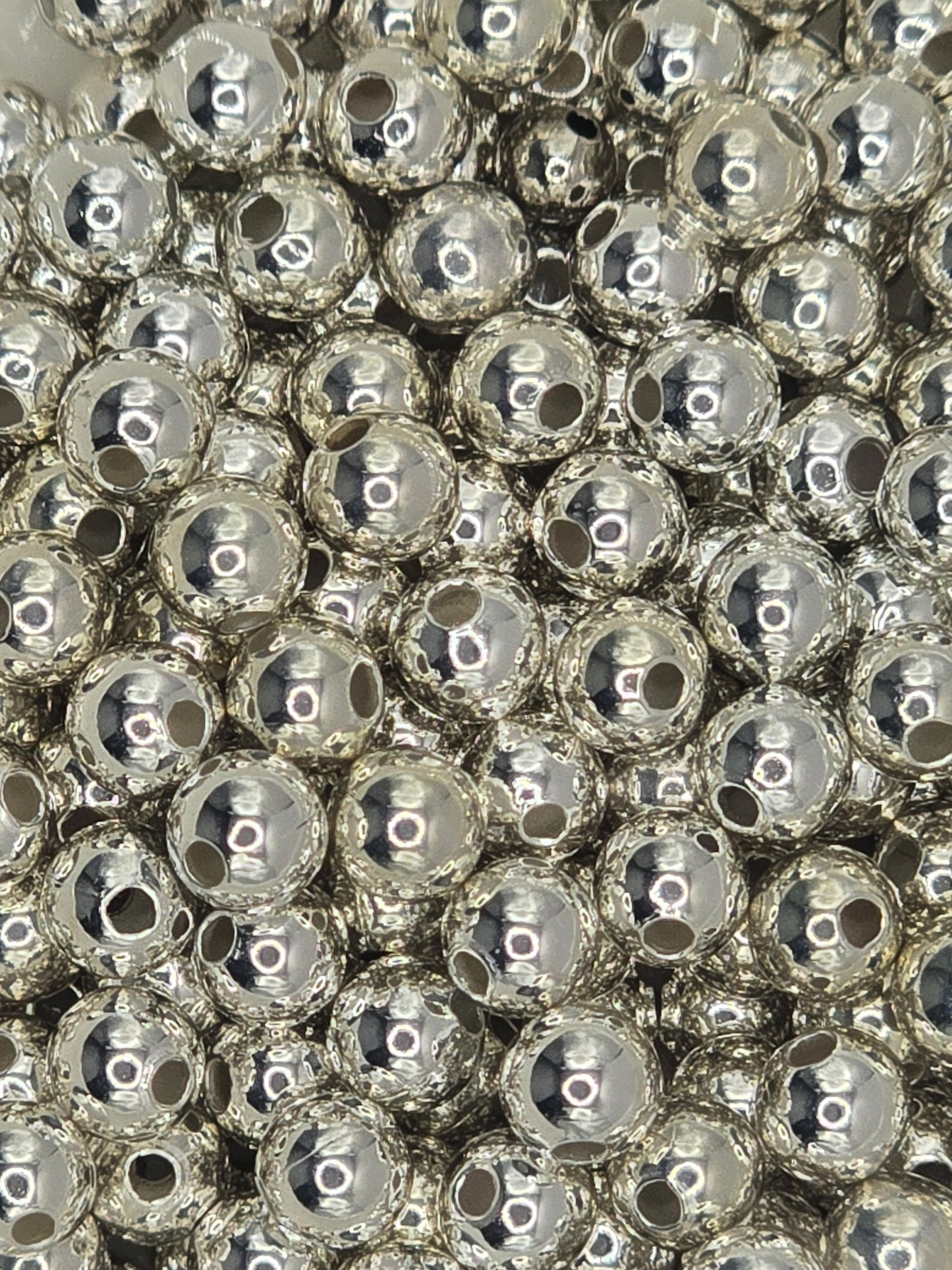 Silver Plate 4mm Round Spacer Beads - Pack 30