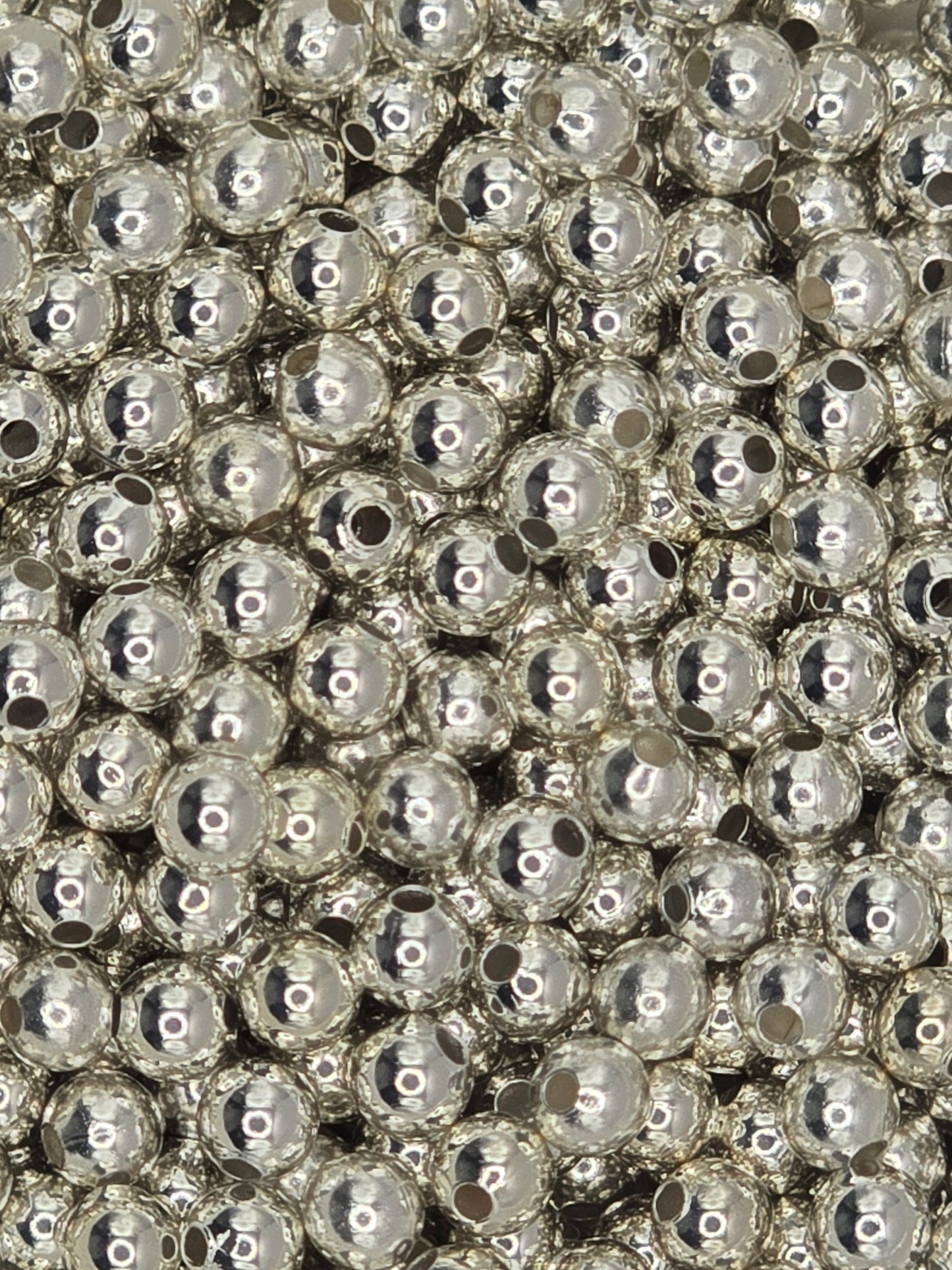 Silver Plate 3mm Round Spacer Beads - Pack 40