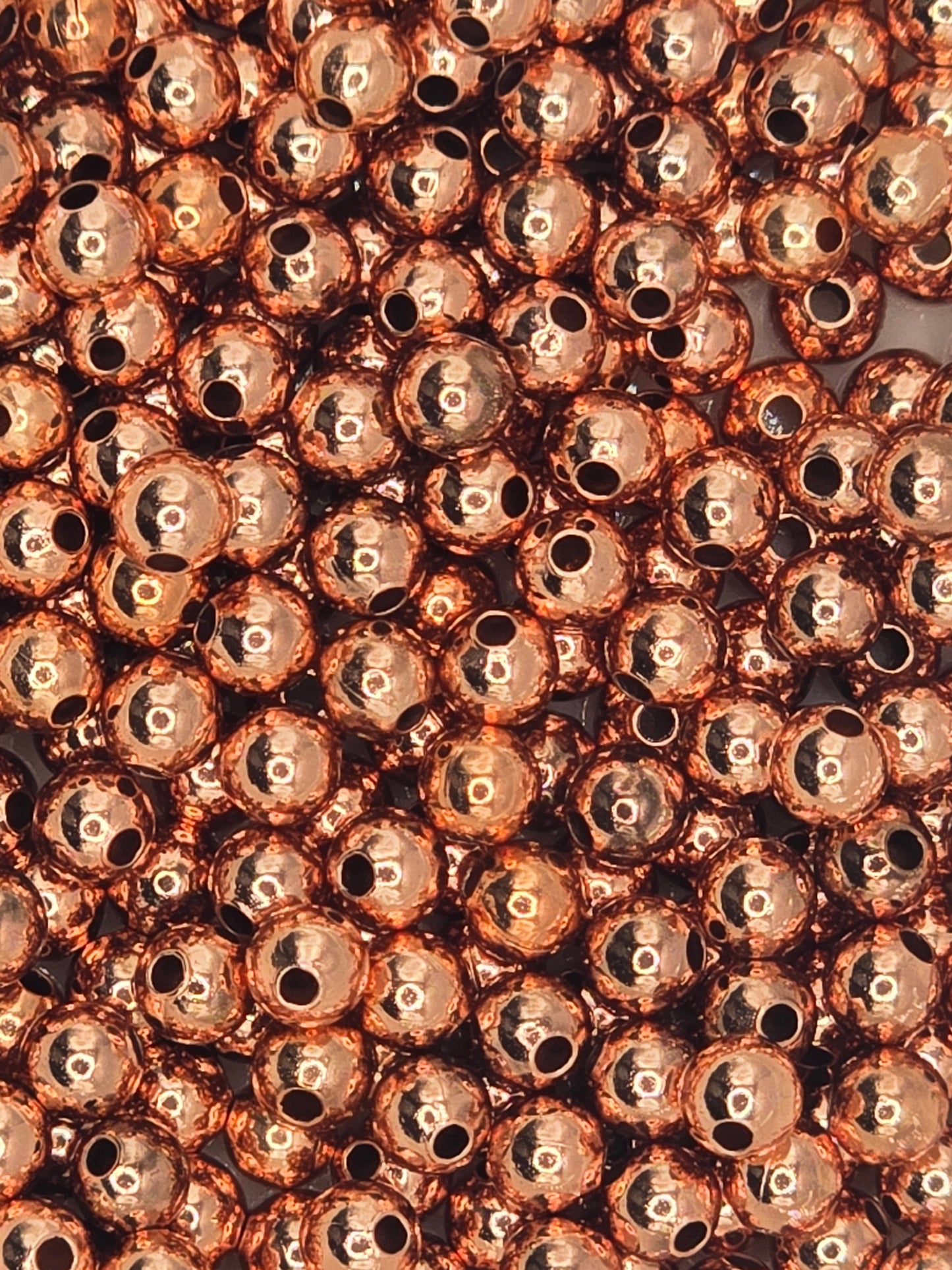 Bright Copper 3mm Round Spacer Beads - Pack 40