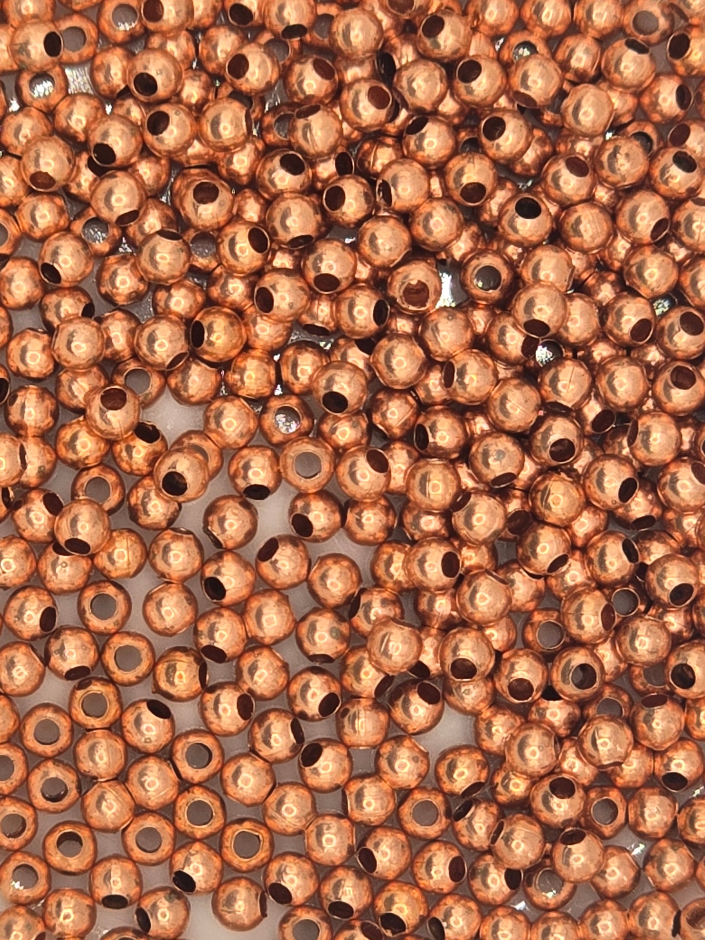 Bright Copper 2mm Round Spacer Beads - Pack 50