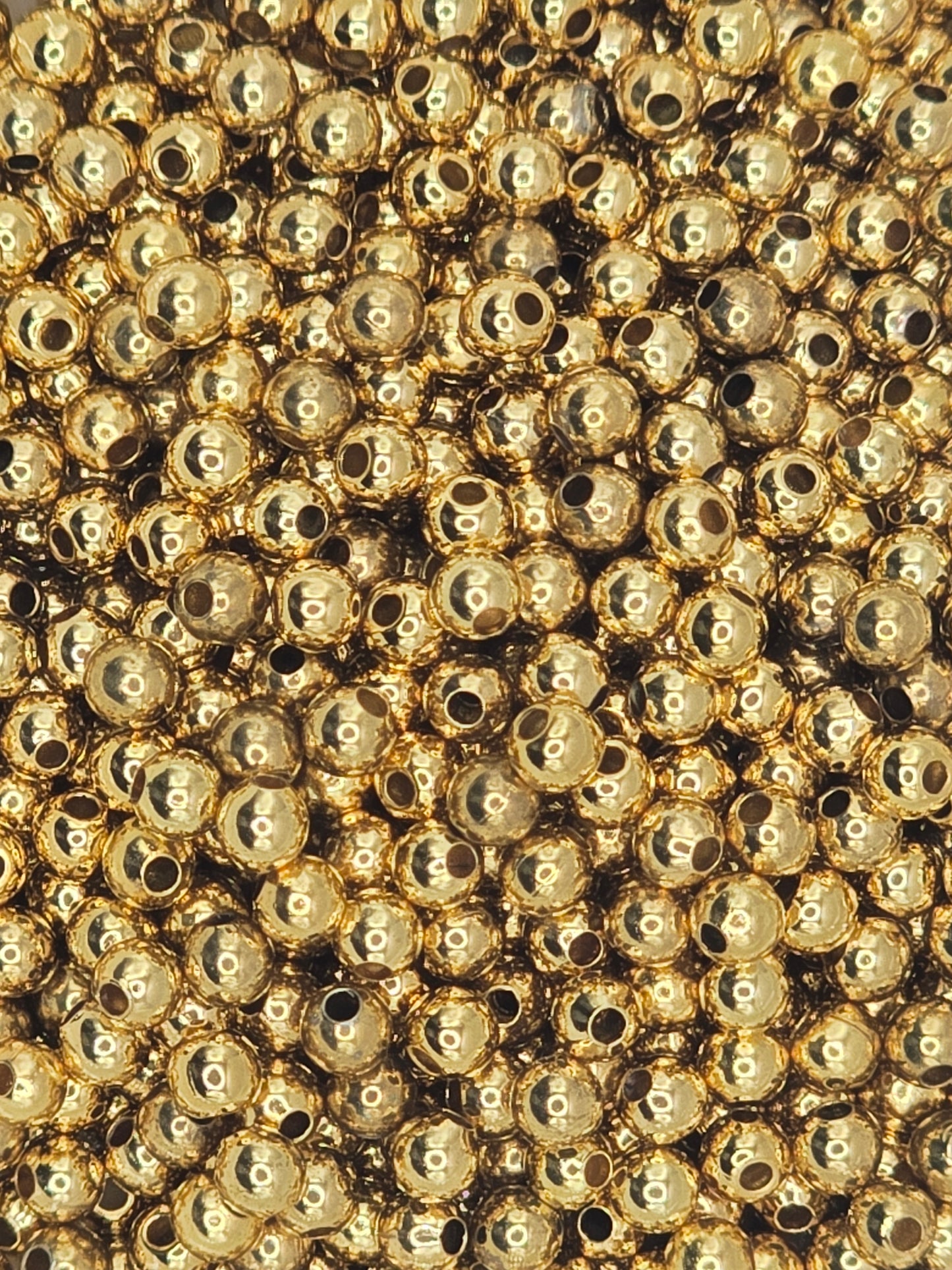 Gold Plate 2.4mm Round Spacer Beads - Pack 50