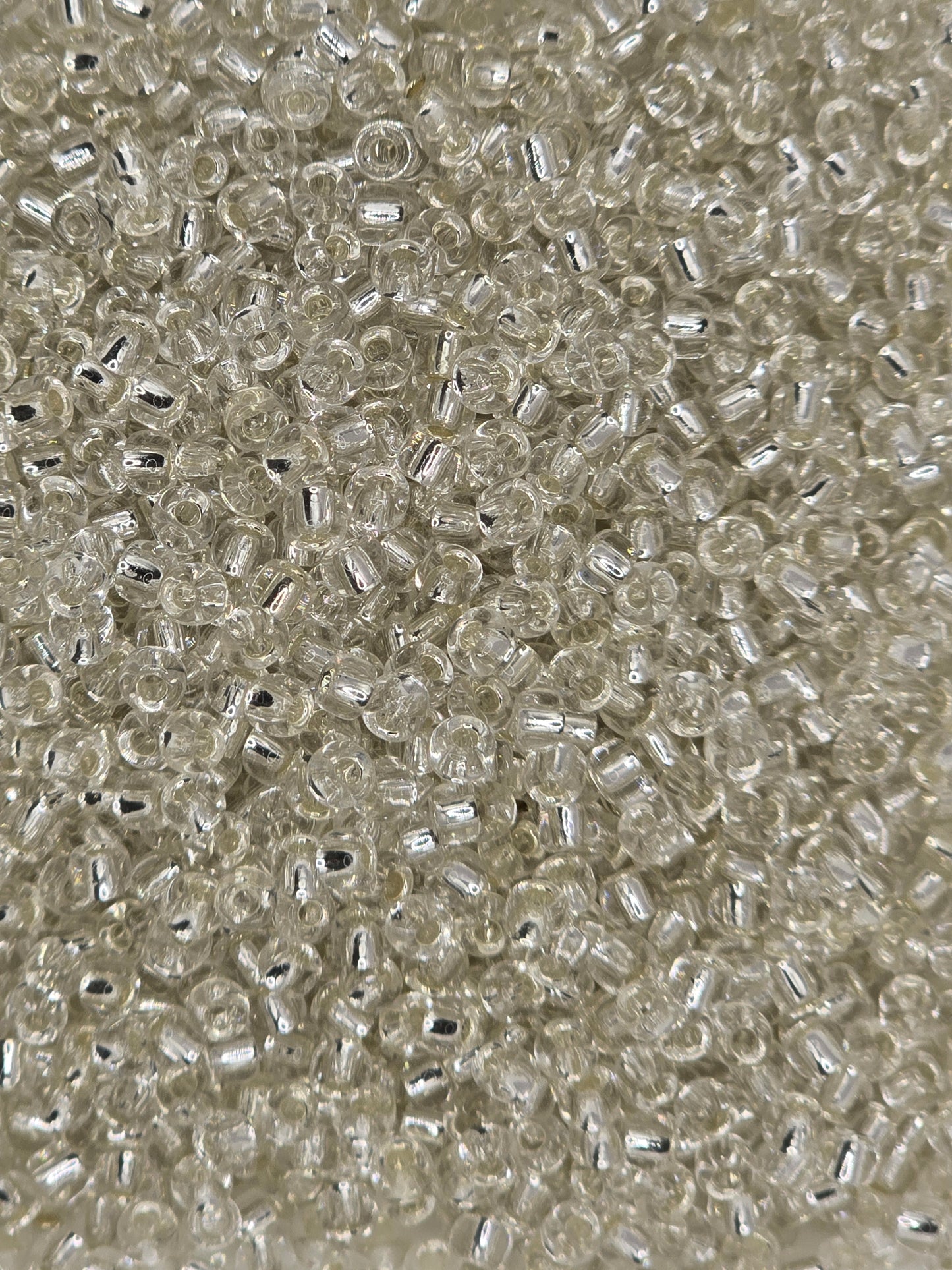 Czech #8 Seeds - Silver Lined Crystal - 10 grams