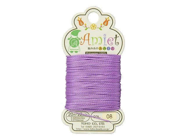 Amiet Beading Cord - 8 - Lilac - 20 metres