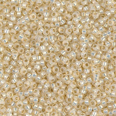 MIYUKI #11 Seed Bead - 11-557 Dyed Butter Cream Silver Lined Alabaster - 10 gms