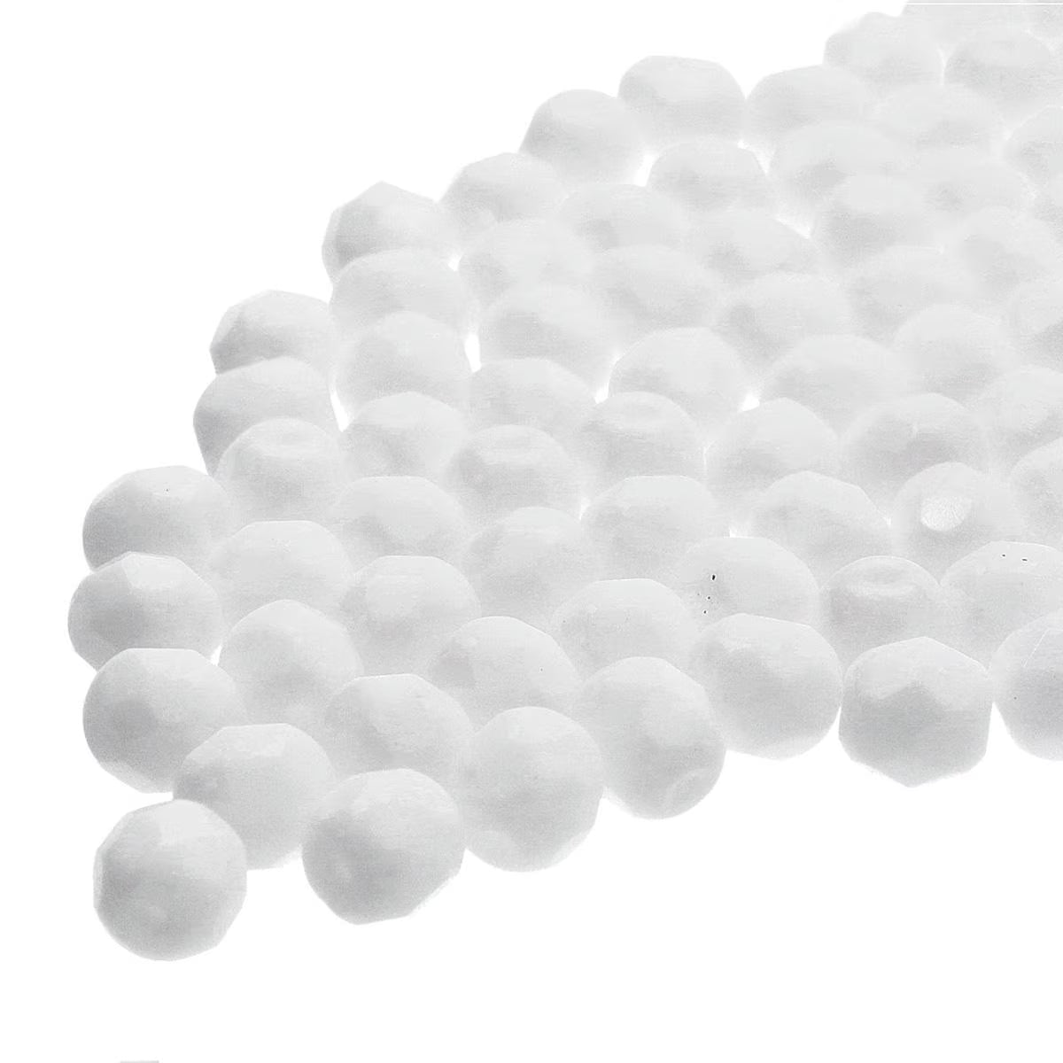 Preciosa - 4mm Fire Polished Facet Rounds - Chalk White - Pack 50 beads