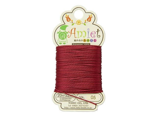 Amiet Beading Cord - 5 - Carmine - 20 metres