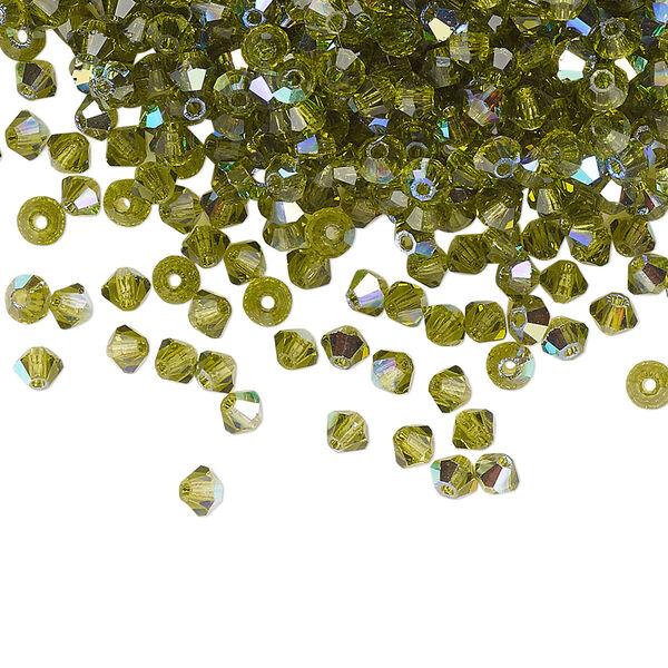PRECIOSA 3mm Bicones - Olivine AB - 144 pcs ( 1 gross)