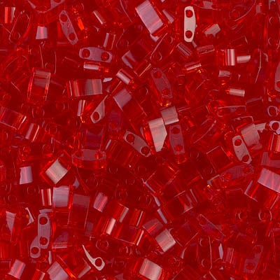 MIYUKI Half Tila Bead - HTL 140 - Transparent Red - 10 gms
