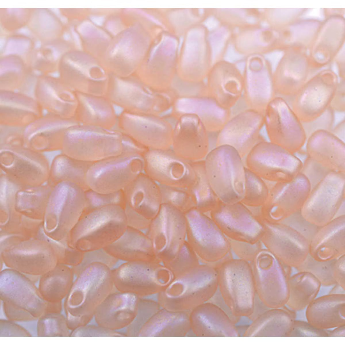 Miyuki Long Drops - 3 x 5.5mm - Transparent Light Peach AB - 10 grams