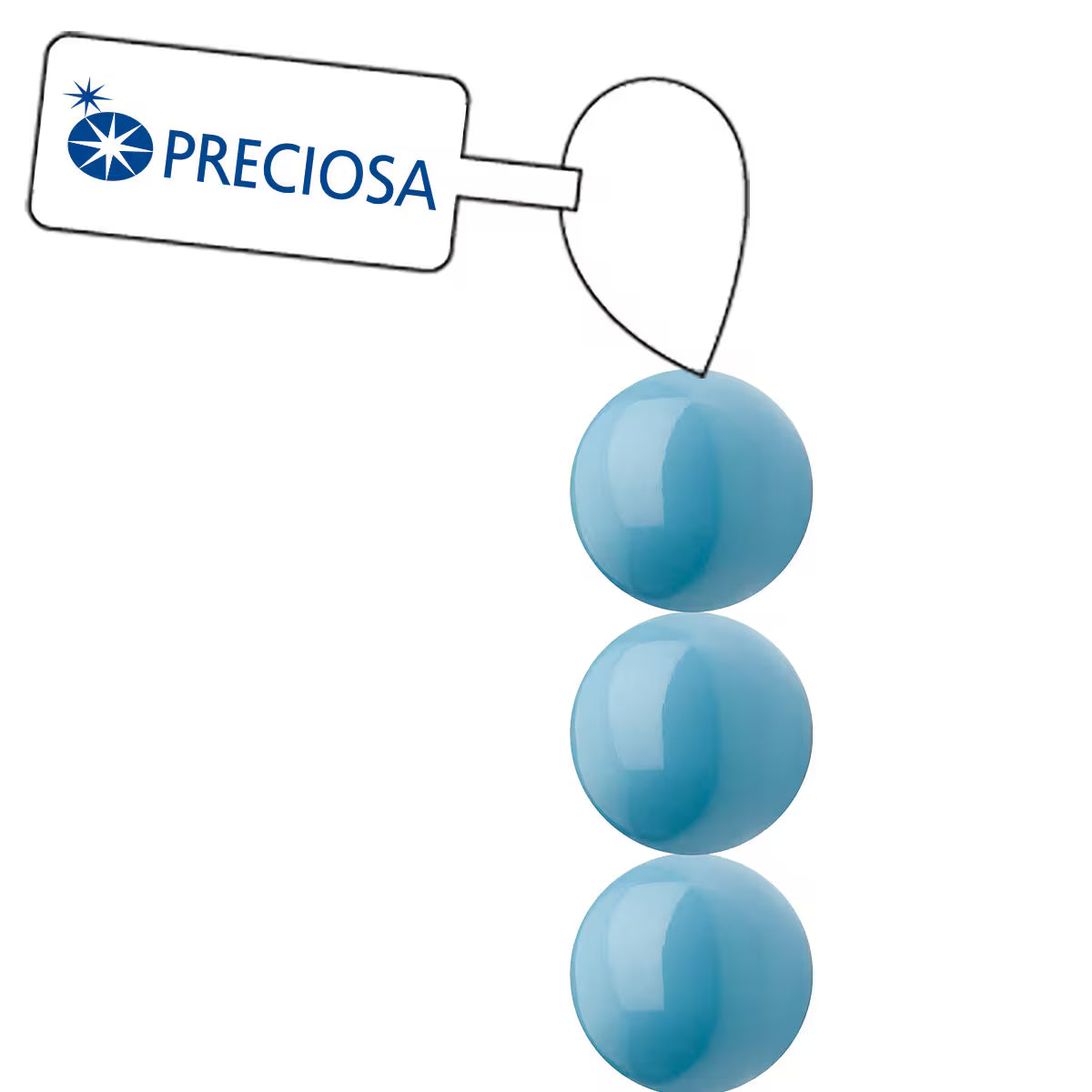 PRECIOSA 4mm Pearls - Aqua Blue - 1 Strand - 31 pcs
