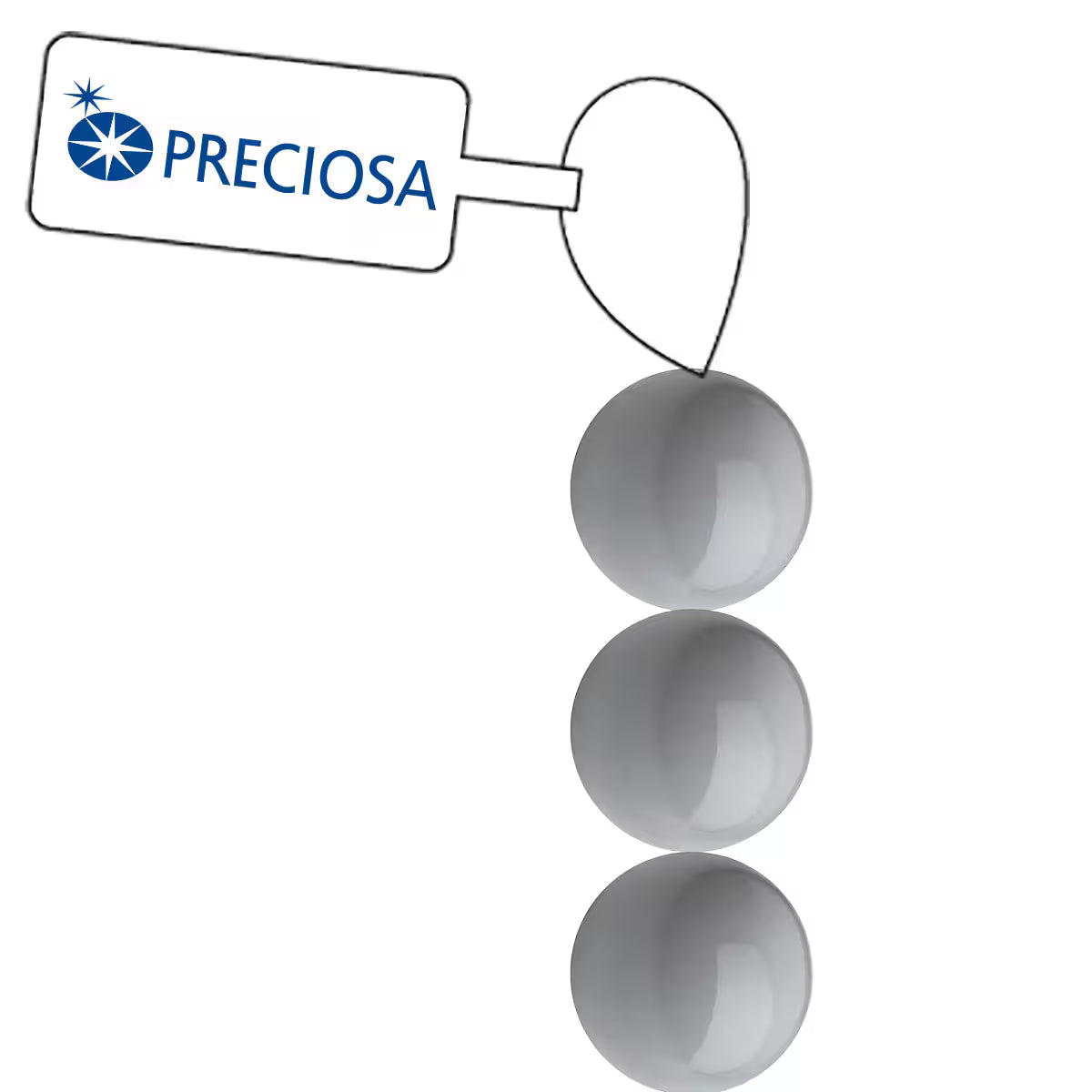 PRECIOSA 4mm Pearls - Ceramic Grey - 1 Strand - 31 pcs