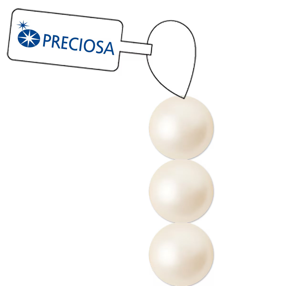 PRECIOSA 4mm Pearls - Cream - 1 Strand - 31 pcs