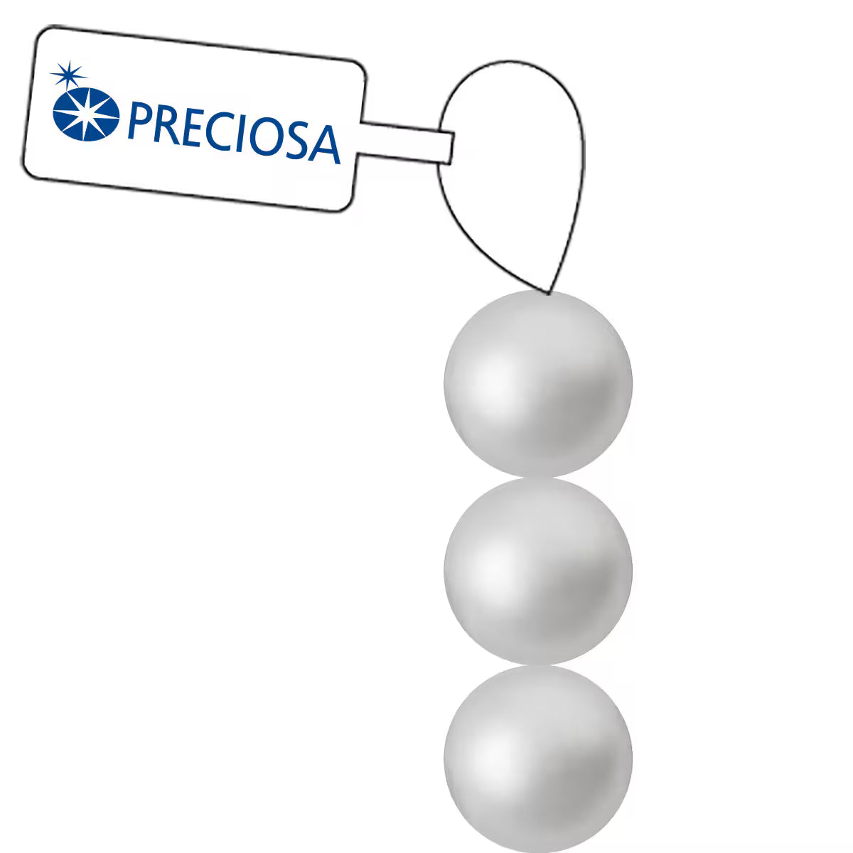 PRECIOSA 4mm Pearls - Light Grey - 1 Strand - 31 pcs