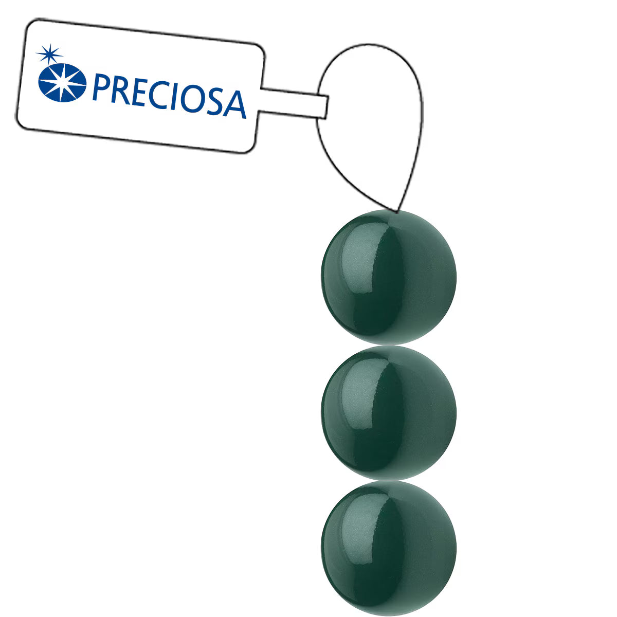 PRECIOSA 4mm Pearls - Malachite - 1 Strand - 31 pcs