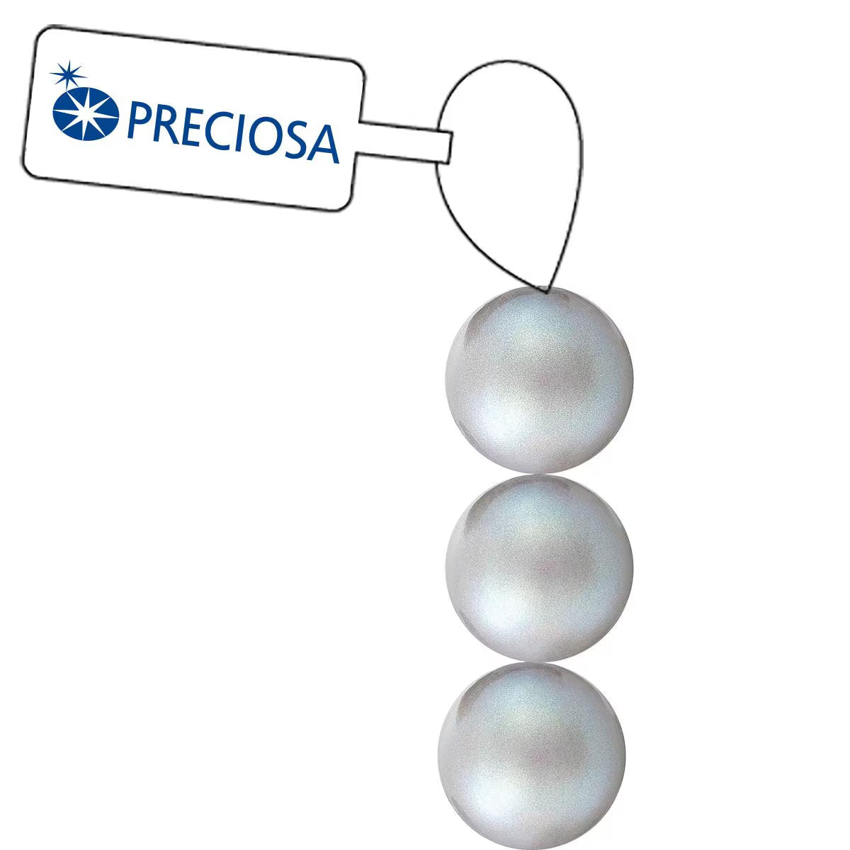 PRECIOSA 4mm Pearls - Pearlescent Grey - 1 Strand - 31 pcs