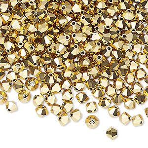 PRECIOSA 3mm Bicones - Aurum Full Coat - 144 pcs ( 1 gross)