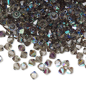 PRECIOSA 4mm Bicones - Black Diamond AB - 144 pcs ( 1 gross)