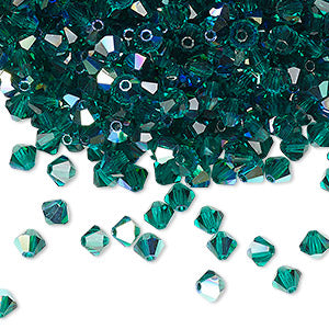 PRECIOSA 4mm Bicones - Emerald AB - 144 pcs ( 1 gross)
