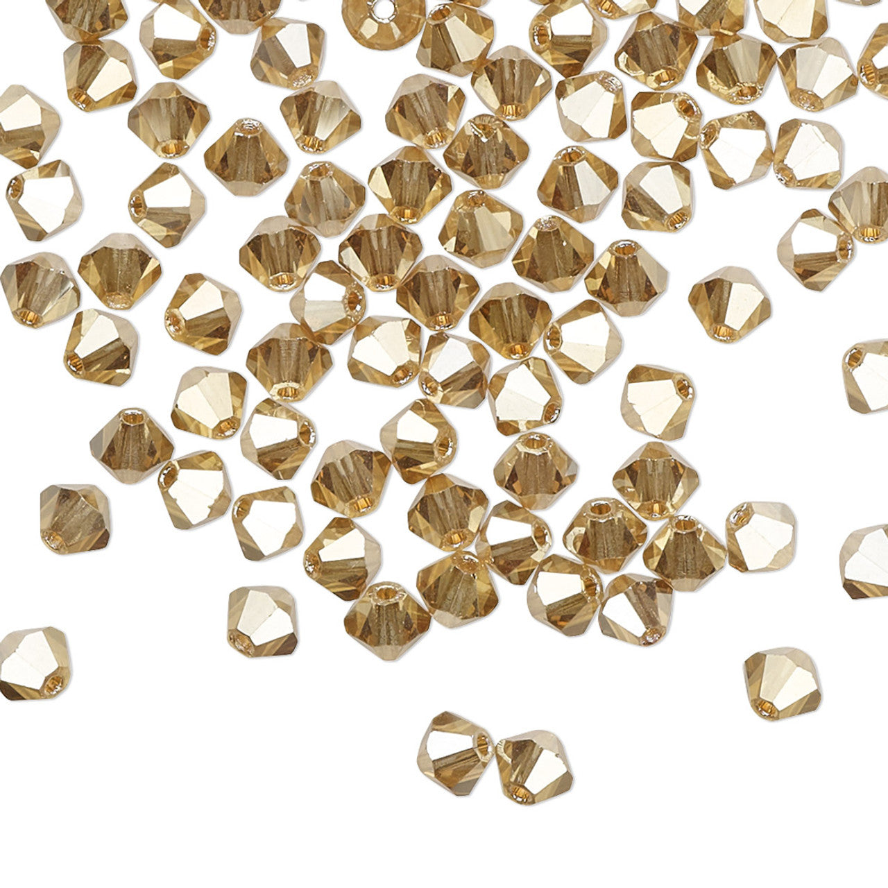 PRECIOSA 4mm Bicones - Golden Flare Full Coating - 144 pcs ( 1 gross)