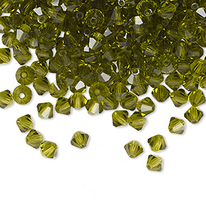 PRECIOSA 4mm Bicones - Olivine - 144 pcs ( 1 gross)