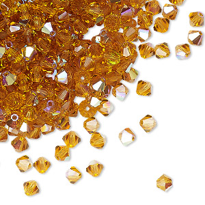PRECIOSA 4mm Bicones - Topaz AB - 144 pcs ( 1 gross)